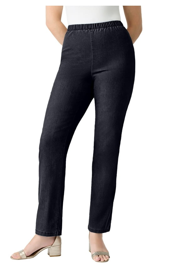 Women's Plus Size Tall Plus Size Comfort Stretch Straight Leg Jean