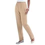 Roaman's Women's Plus Size Petite Straight-Leg Soft Knit Pant