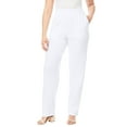 thumbnail image 1 of Roaman's Women's Plus Size Tall Plus Size Soft Knit Relaxed Pull-On Straight Leg Pant, 1 of 6