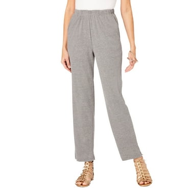 Roaman's Women's Plus Size Petite Straight Leg Soft Knit Pant
