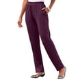 thumbnail image 1 of Roaman's Women's Plus Size Straight Leg Soft Knit Pull On Pant, 1 of 5