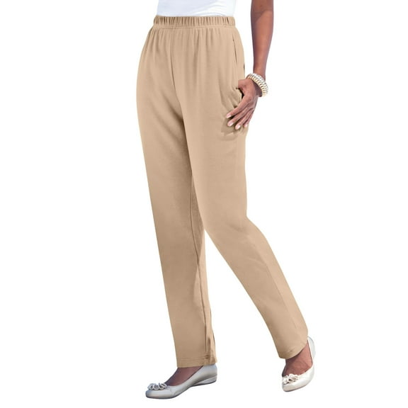 Roaman's Women's Plus Size Tall Straight Leg Soft Knit Pant