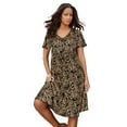 thumbnail image 1 of Roaman's Women's Plus Size Petite Plus Size Short Sleeve Sleeve Swing Dress, 1 of 6