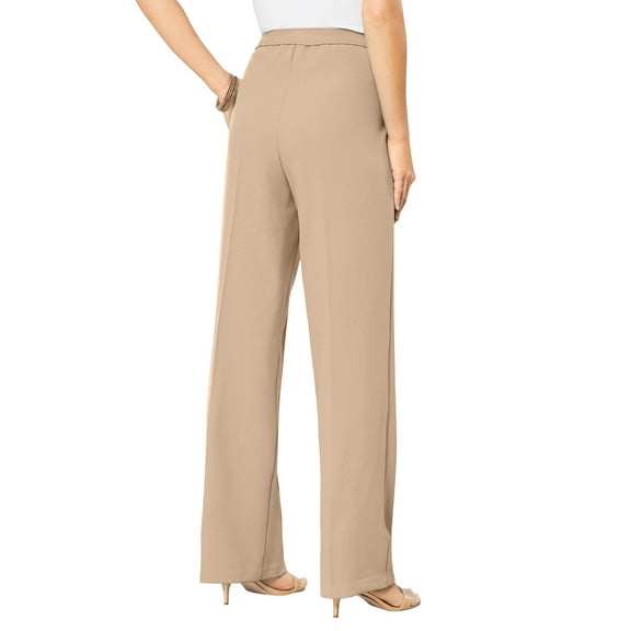 Roaman's Women's Plus Size Tall Plus Size Wide Leg Bend Over Pant