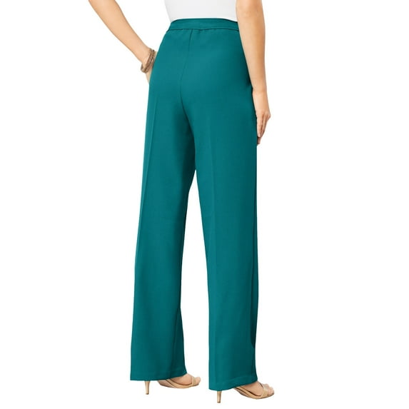 Roaman's Women's Plus Size Tall Plus Size Wide Leg Bend Over Pant