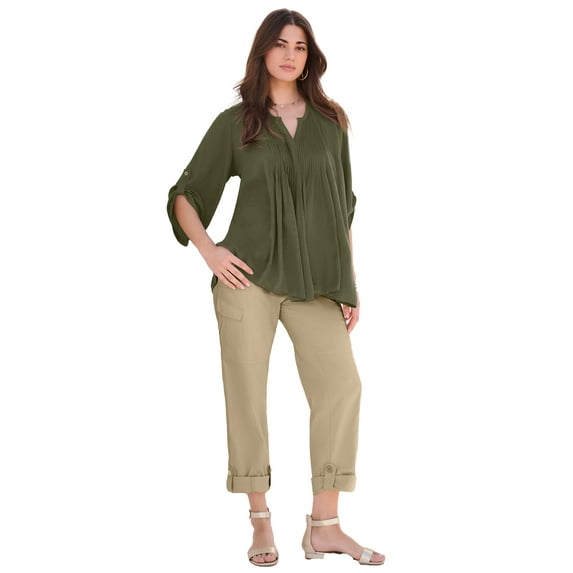 Roaman's Women's Plus Size Hand Crinkled Tara Shirt