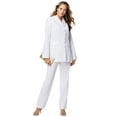 thumbnail image 1 of Roaman's Women's Plus Size Long Sleeve Ten-Button Shawl-Collar Pant Suit – 2-Piece Pant Set, 1 of 4