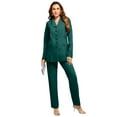 thumbnail image 1 of Roaman's Women's Plus Size Long Sleeve Ten-Button Shawl-Collar Pant Suit – 2-Piece Pant Set, 1 of 5