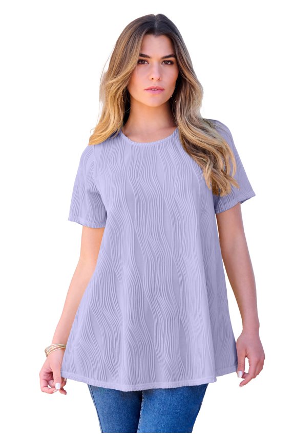 Women's Plus Size Textured Knit Swing Tee