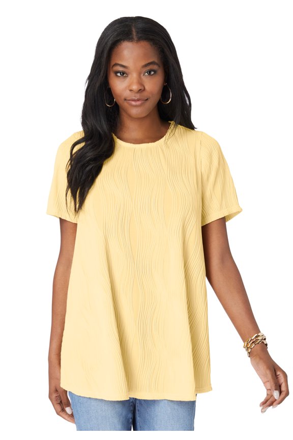 Women's Plus Size Textured Knit Swing Tee