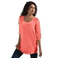 thumbnail image 1 of Roaman's Women's Plus Size Textured Lace Trimmed Tunic, 1 of 5