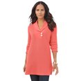 thumbnail image 1 of Roaman's Women's Plus Size Knit Thermal Shawl Collar Top – Long Sleeve, 1 of 3