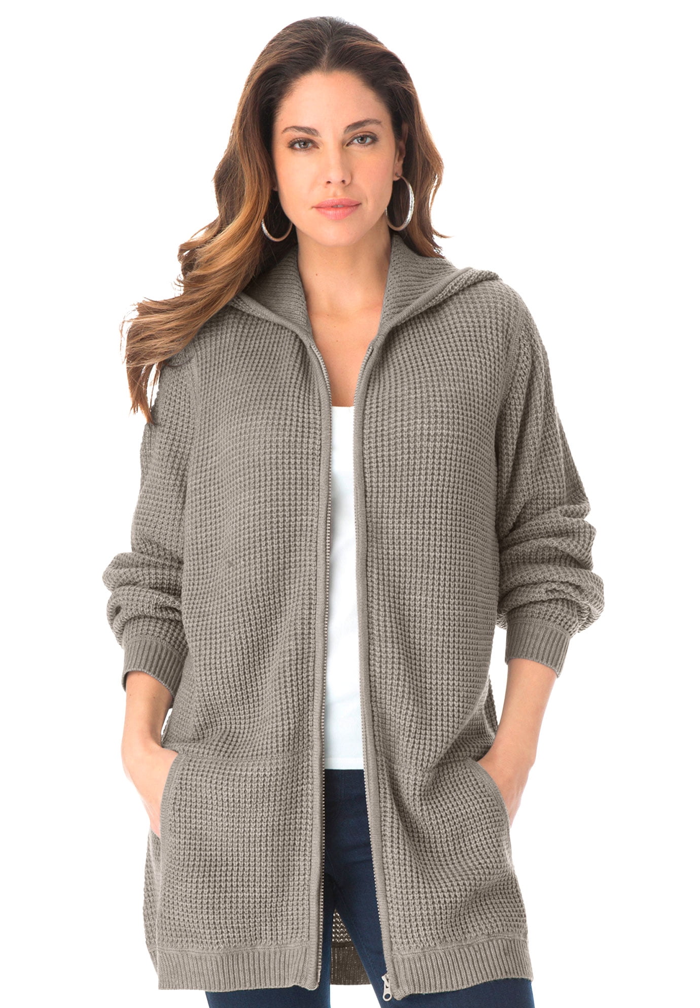 Roaman's Women's Plus Size Tunic Hoodie Hoodie