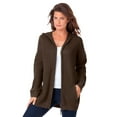 thumbnail image 1 of Roaman's Women's Plus Size Thermal Waffle Hoodie Zip Up Cardigan Jacket, 1 of 5