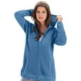 thumbnail image 1 of Roaman's Women's Plus Size Thermal Waffle Hoodie Zip Up Cardigan Jacket, 1 of 6