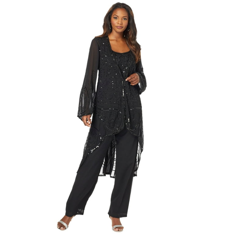 Black Mother Of The Mother Of Bride Pantsuits With Half Sleeves And Beaded  Detailing 2021 Collection From Verycute, $46.24
