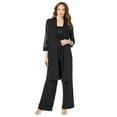thumbnail image 1 of Roaman's Women's Plus Size Plus-Size 3 Piece Knit Embellished Pant Set, 1 of 4