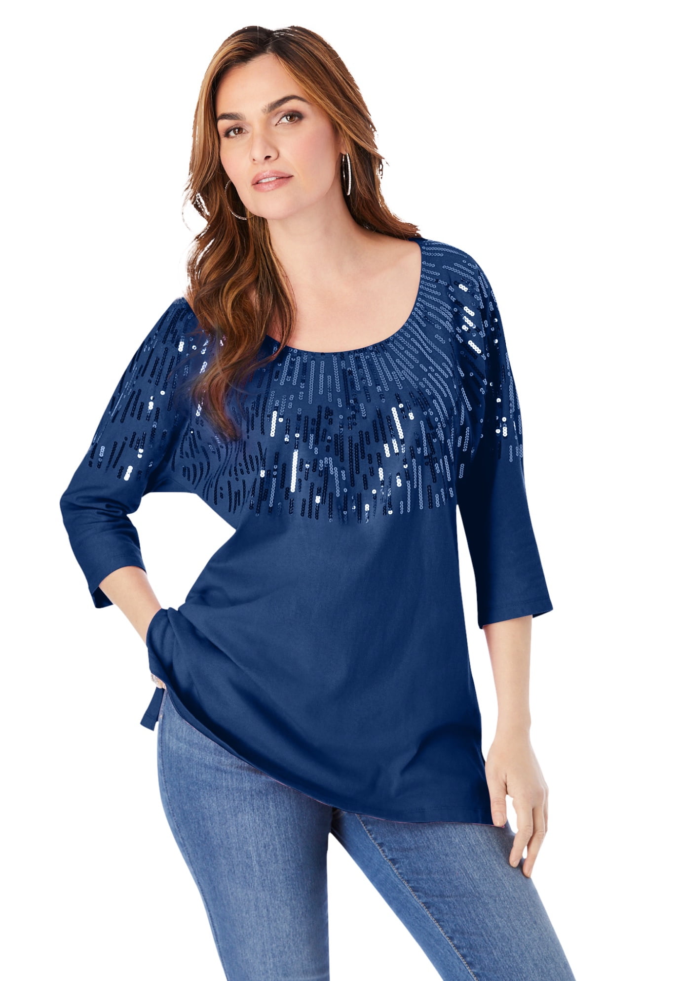 Embellished plus size discount tops