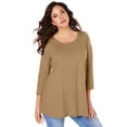 thumbnail image 1 of Roaman's Women's Plus Size Ultimate Three Quarter Sleeve Swing Tee, 1 of 6