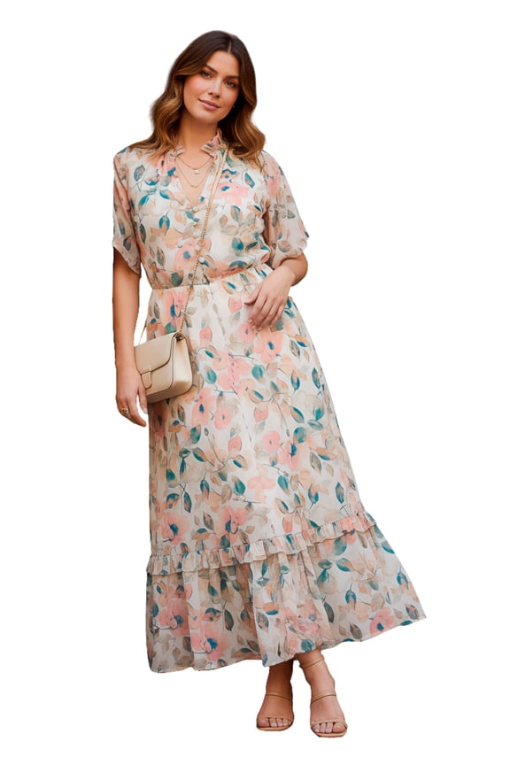 Women's Plus Size Tiered Ruffle Dress