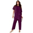 thumbnail image 1 of Roaman's Women's Plus Size Plus-Size 2 Piece Tierred Ruffle Top And Pant Set, 1 of 4