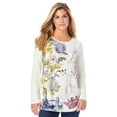 thumbnail image 1 of Roaman's Women's Plus Size Travel Graphic Long Sleeve Tee, 1 of 6