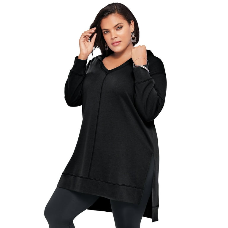 Roaman s Women s Plus Size Tunic Hoodie Walmart