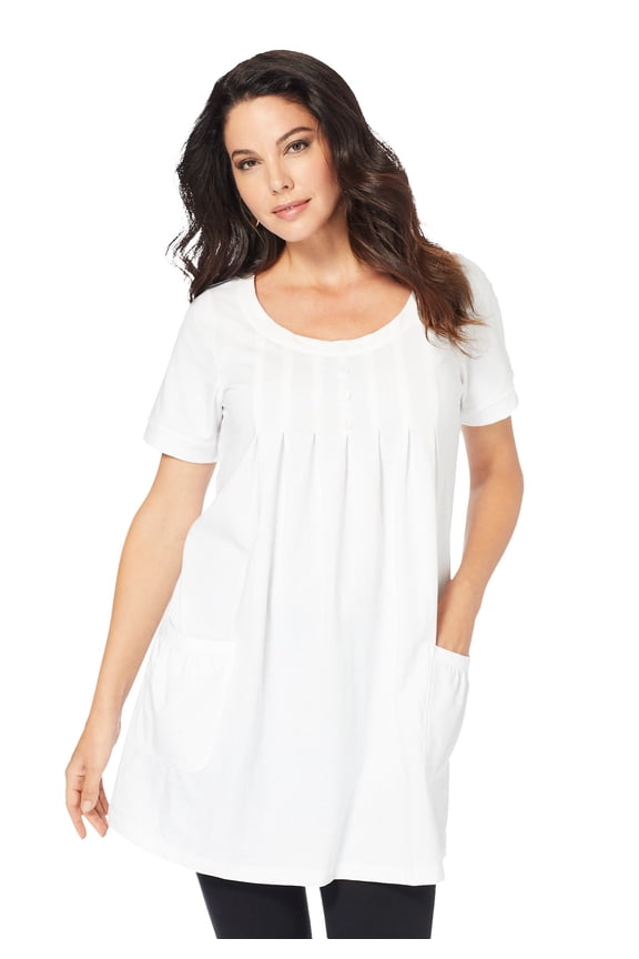 Women's Plus Size Two Pocket Soft Knit Swing Tunic