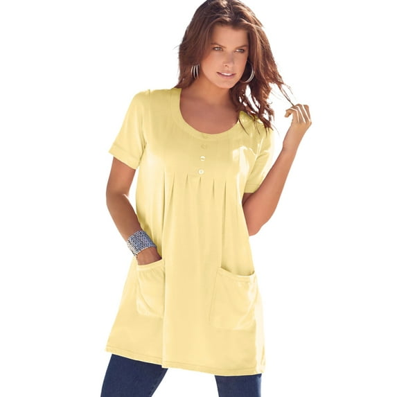 Roaman's Women's Plus Size Two Pocket Soft Knit Swing Tunic
