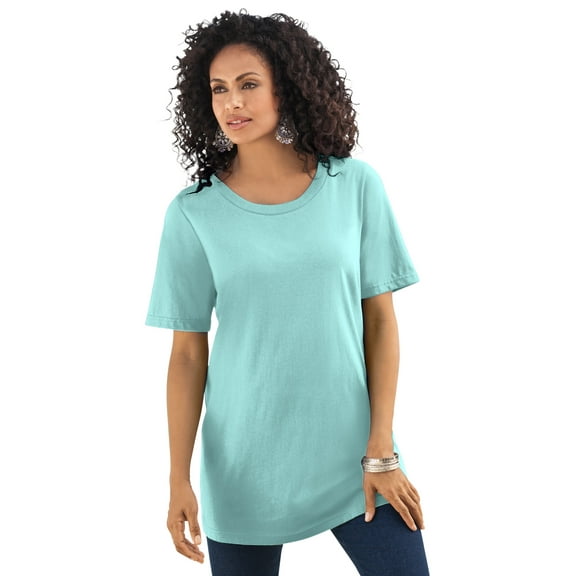Roaman's Women's Plus Size Cotton Ultimate Crewneck Tee