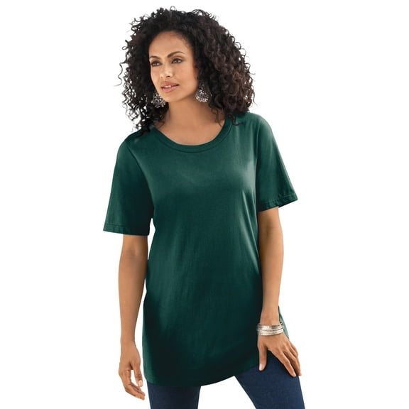 Roaman's Women's Plus Size Cotton Ultimate Crewneck Tee