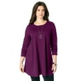 thumbnail image 1 of Roaman's Women's Plus Size Ultimate Long Sleeve Crewneck Swing Tunic, 1 of 3