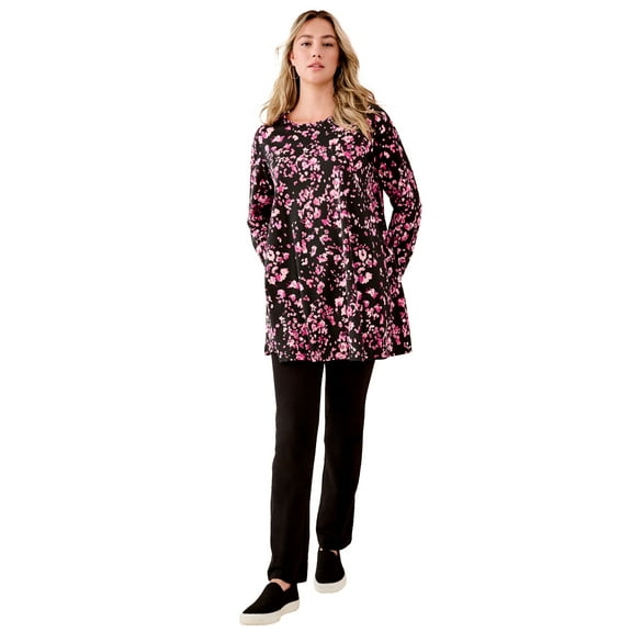 Roaman's Women's Plus Size Ultimate Long Sleeve Crewneck Swing Tunic