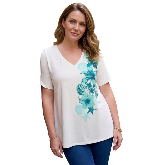 Roaman's Women's Plus Size Ultimate Short Sleeve Swing Tee