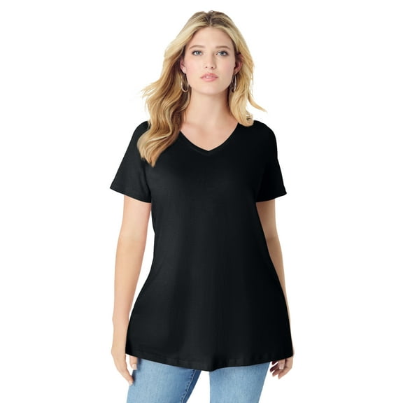 Roaman's Women's Plus Size Ultimate Short Sleeve Swing Tee