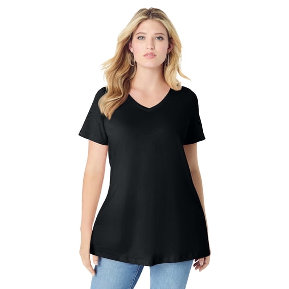 Roaman's Women's Plus Size Ultimate Short Sleeve Swing Tee
