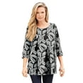 thumbnail image 1 of Roaman's Women's Plus Size Ultimate Three Quarter Sleeve Swing Tee, 1 of 6