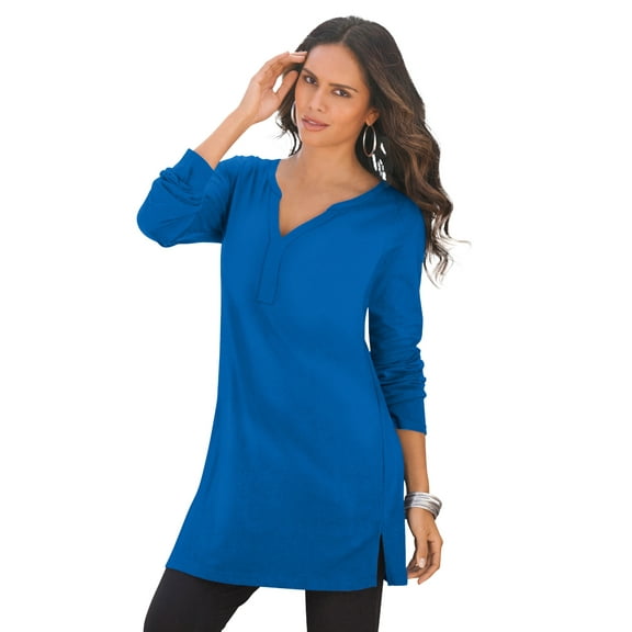 Roaman's Women's Plus Size Ultimate Y Neck Tunic