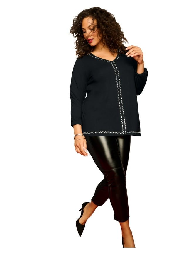 Women's Plus Size Ultra Drape Embellished Tunic