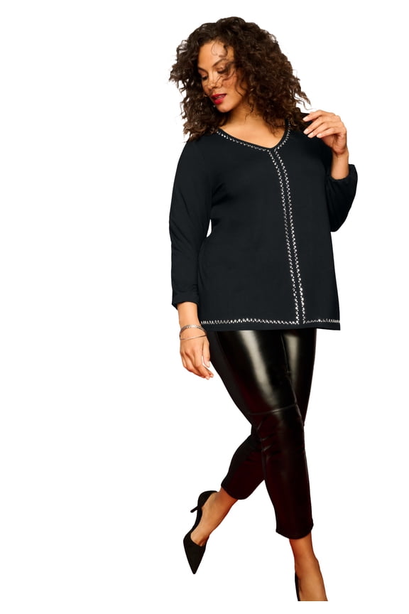 Women's Plus Size Ultra Drape Embellished Tunic