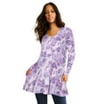 thumbnail image 1 of Roaman's Women's Plus Size Ultra Drape V Neck Swing Tunic, 1 of 1