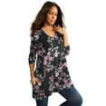 thumbnail image 1 of Roaman's Women's Plus Size Ultra Drape V Neck Swing Tunic, 1 of 1
