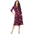 thumbnail image 1 of Roaman's Women's Plus Size Ultrasmooth Fabric Boatneck Swing Dress, 1 of 5