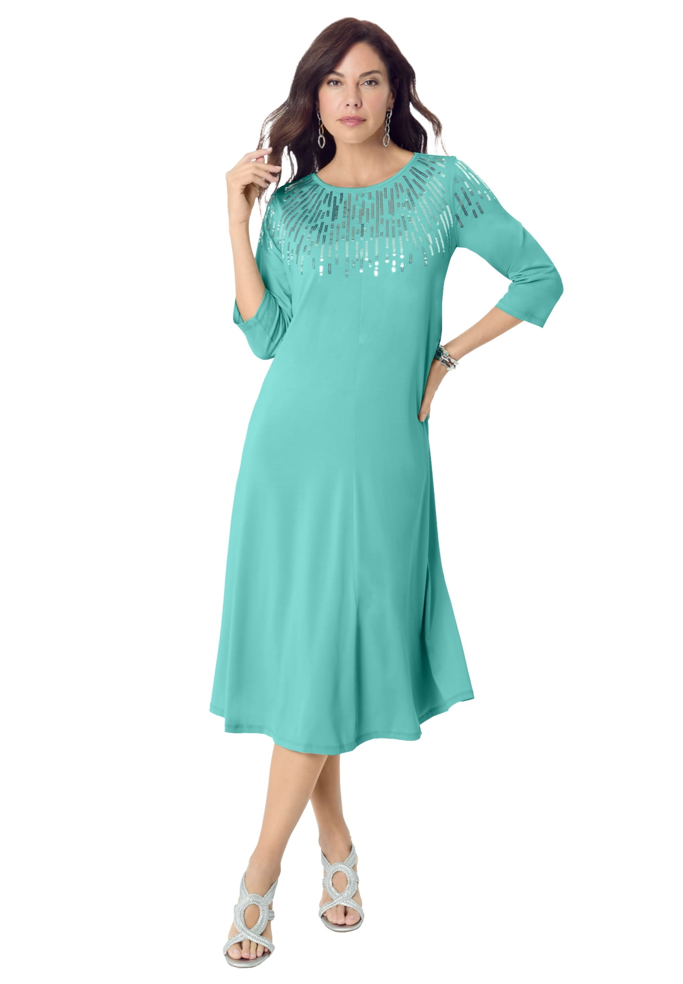 elegant white dresses south africa A-Line Embroidered Swing Dress main image 0