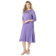 thumbnail image 1 of Roaman's Women's Plus Size Ultrasmooth Fabric Embellished Swing Dress, 1 of 6