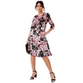 thumbnail image 1 of Roaman's Women's Plus Size Stretch Knit Fit-And-Flare Dress, 1 of 4