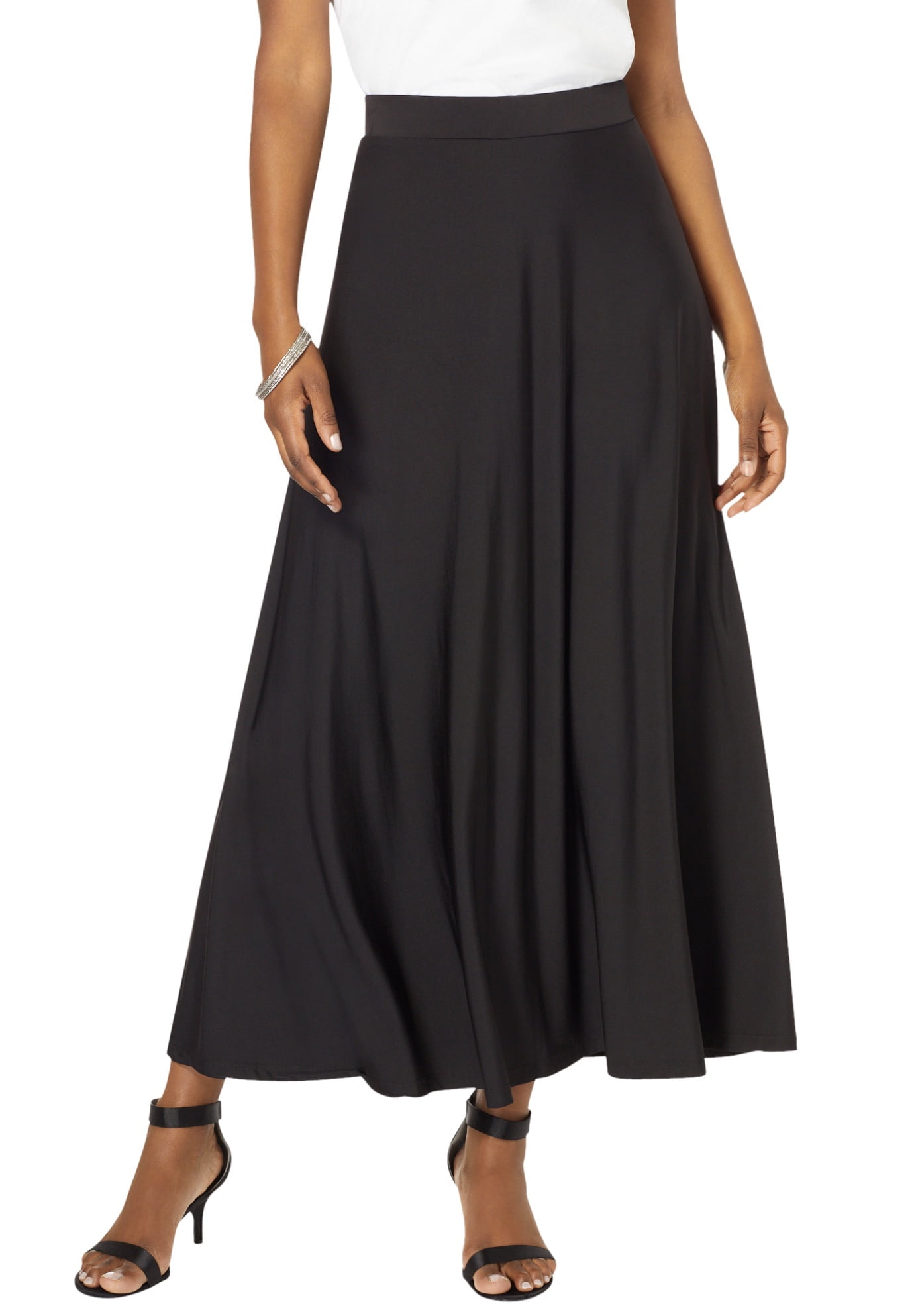 Roaman's Women's Plus Size Ultrasmooth Fabric Maxi Skirt Stretch Jersey ...