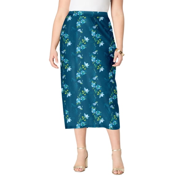 Roaman's Women's Plus Size Ultrasmooth Fabric Midi Skirt