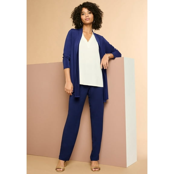 Roaman's Women's Plus Size Ultrasmooth Fabric Straight-Leg Pant