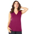 thumbnail image 1 of Roaman's Women's Plus Size Ultrasmooth Fabric V Neck Tank, 1 of 5